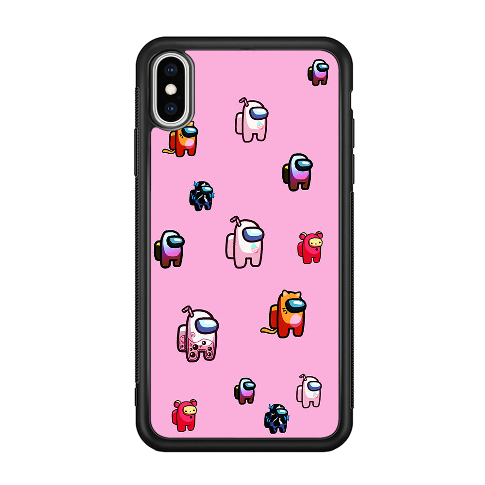 Among Us Cute Pink iPhone Xs Case