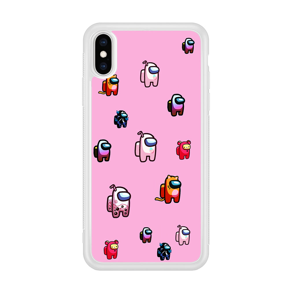 Among Us Cute Pink iPhone Xs Case