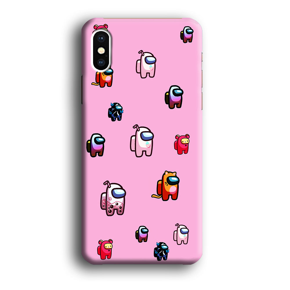 Among Us Cute Pink iPhone Xs Case