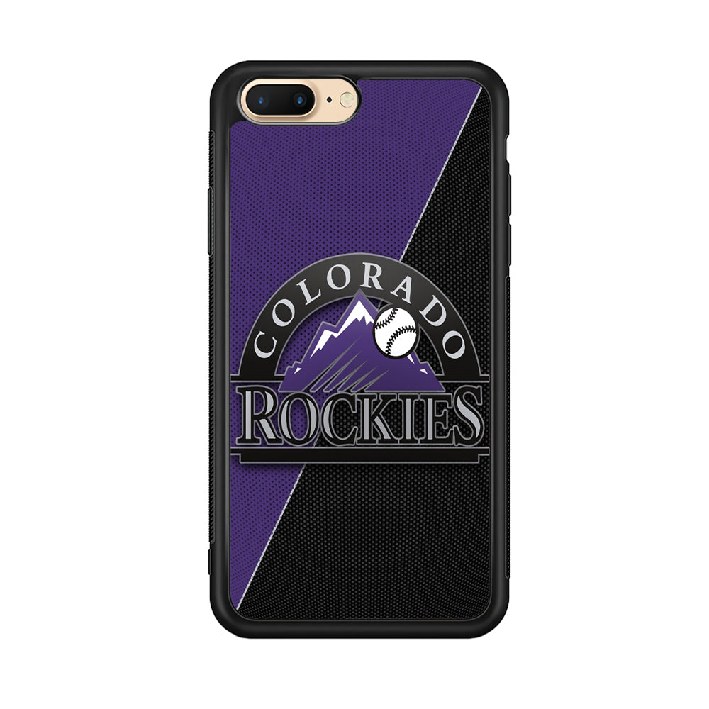 Baseball Colorado Rockies MLB 001 iPhone 8 Plus Case-Phone Case-Rubber Black (2D Case)-Altracase