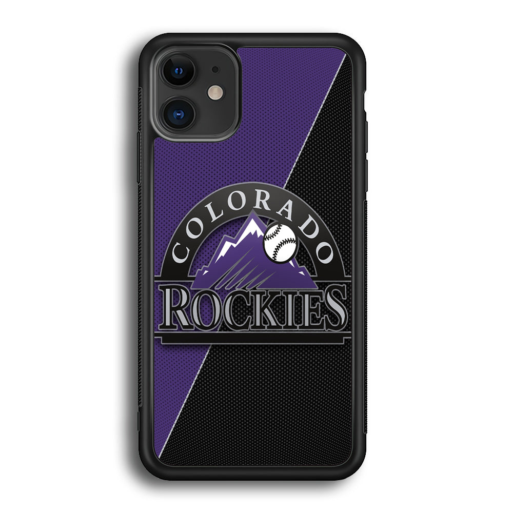 Baseball Colorado Rockies MLB 001 iPhone 12 Case-Phone Case-Rubber Black (2D Case)-Altracase