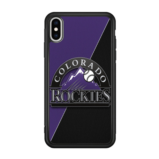 Baseball Colorado Rockies MLB 001 iPhone Xs Case-Phone Case-Rubber Black (2D Case)-Altracase