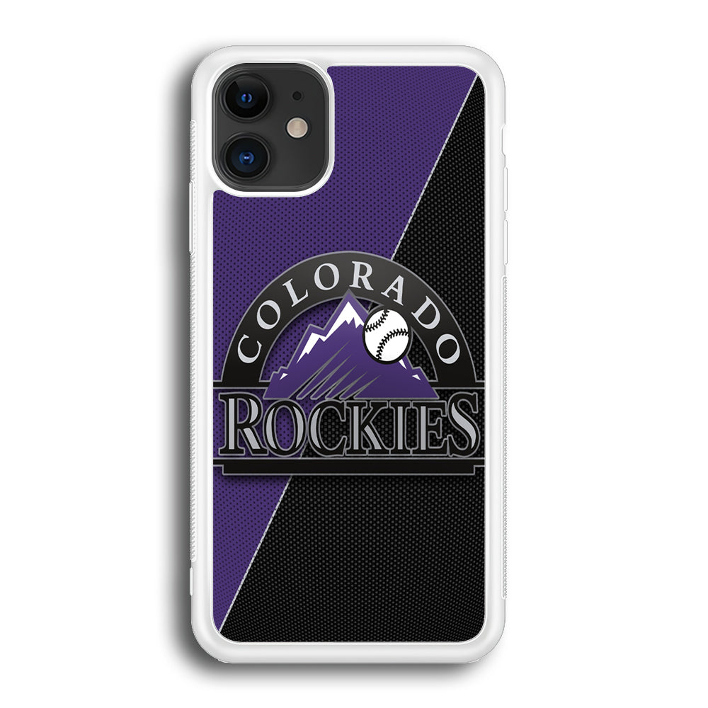 Baseball Colorado Rockies MLB 001 iPhone 12 Case-Phone Case-Rubber White (2D Case)-Altracase