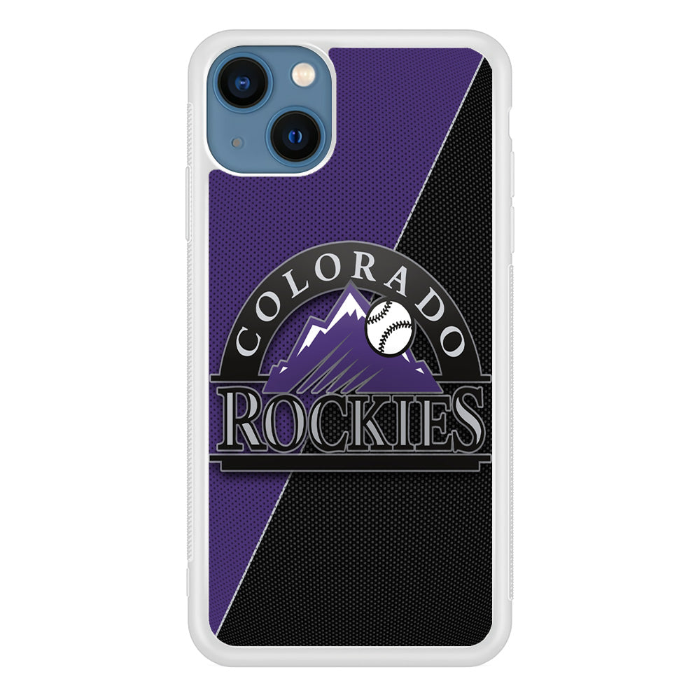 Baseball Colorado Rockies MLB 001 iPhone 13 Mini Case-Phone Case-Rubber White (2D Case)-Altracase