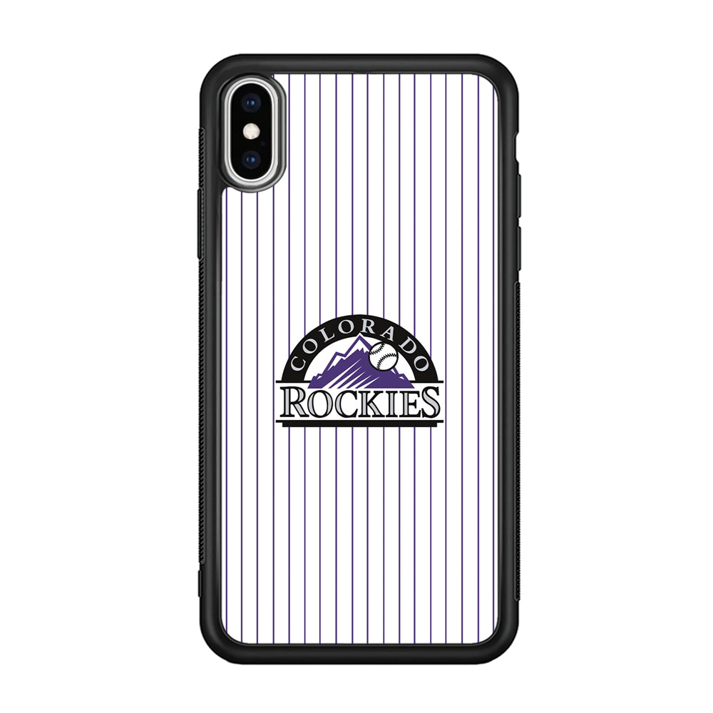 Baseball Colorado Rockies MLB 002 iPhone Xs Case-Phone Case-Rubber Black (2D Case)-Altracase
