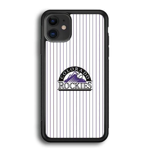 Baseball Colorado Rockies MLB 002 iPhone 12 Case-Phone Case-Rubber Black (2D Case)-Altracase