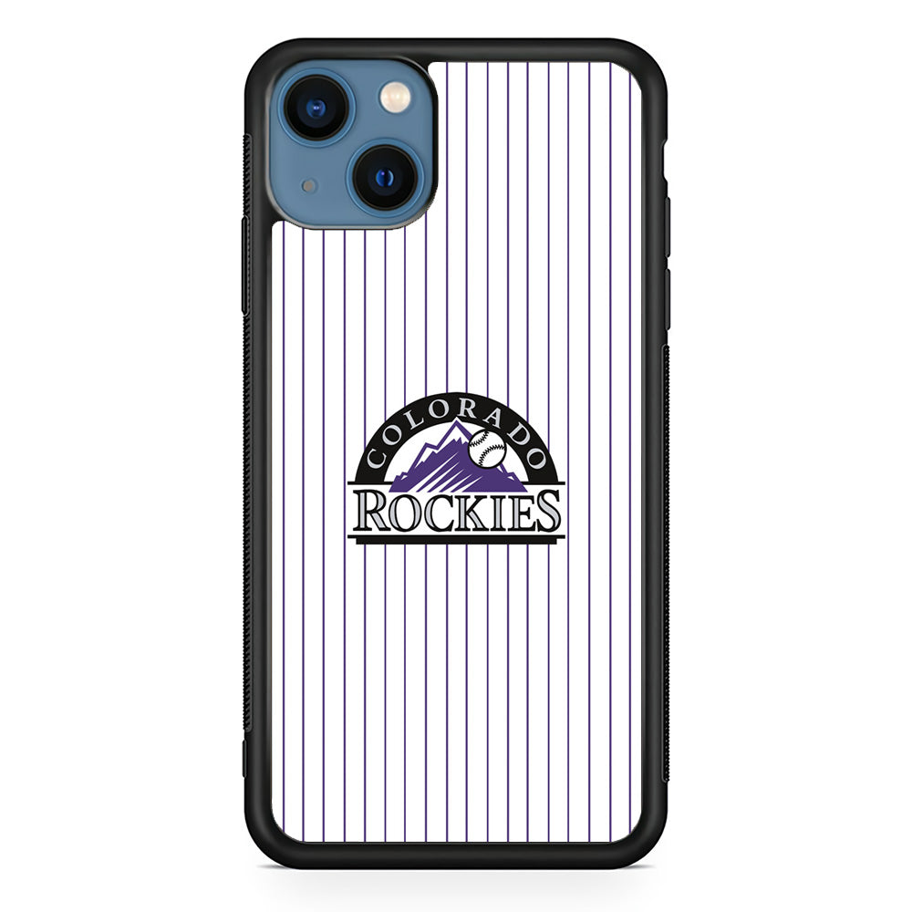 Baseball Colorado Rockies MLB 002 iPhone 13 Mini Case-Phone Case-Rubber Black (2D Case)-Altracase