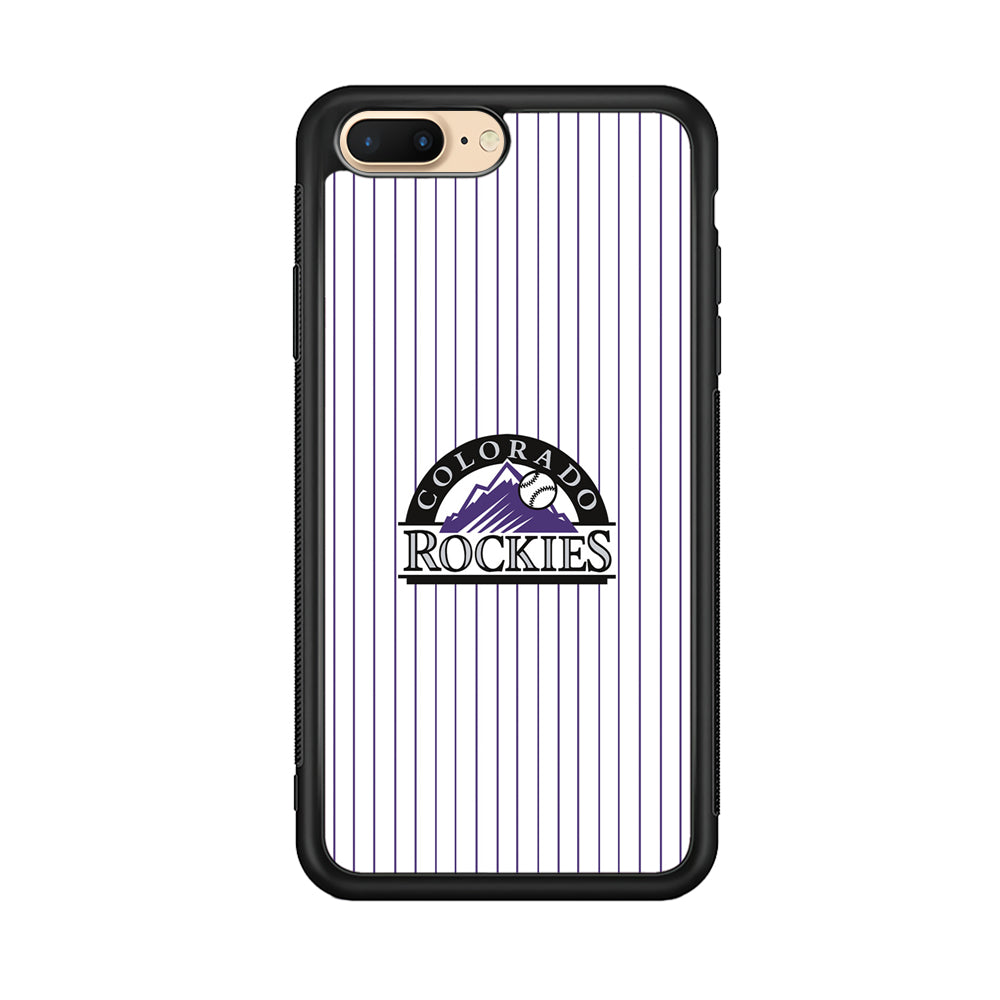 Baseball Colorado Rockies MLB 002 iPhone 8 Plus Case-Phone Case-Rubber Black (2D Case)-Altracase