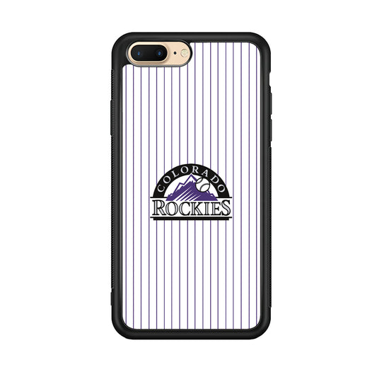 Baseball Colorado Rockies MLB 002 iPhone 8 Plus Case-Phone Case-Rubber Black (2D Case)-Altracase