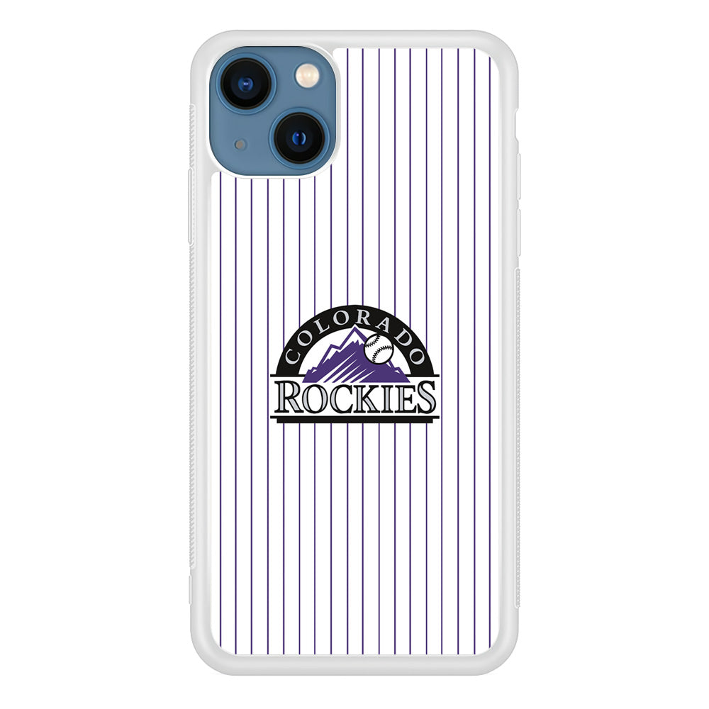 Baseball Colorado Rockies MLB 002 iPhone 13 Mini Case-Phone Case-Rubber White (2D Case)-Altracase