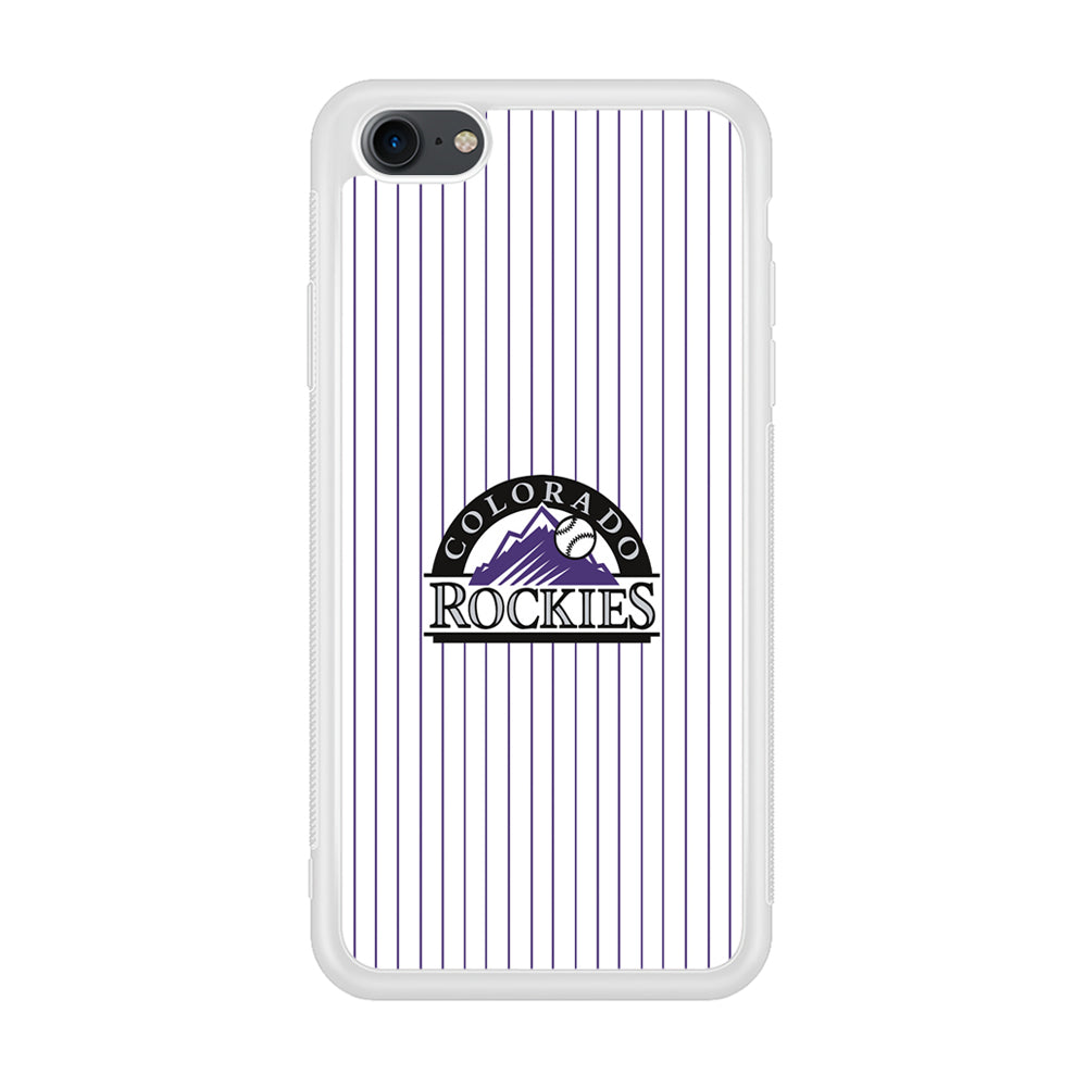 Baseball Colorado Rockies MLB 002 iPhone 7 Case-Phone Case-Rubber White (2D Case)-Altracase