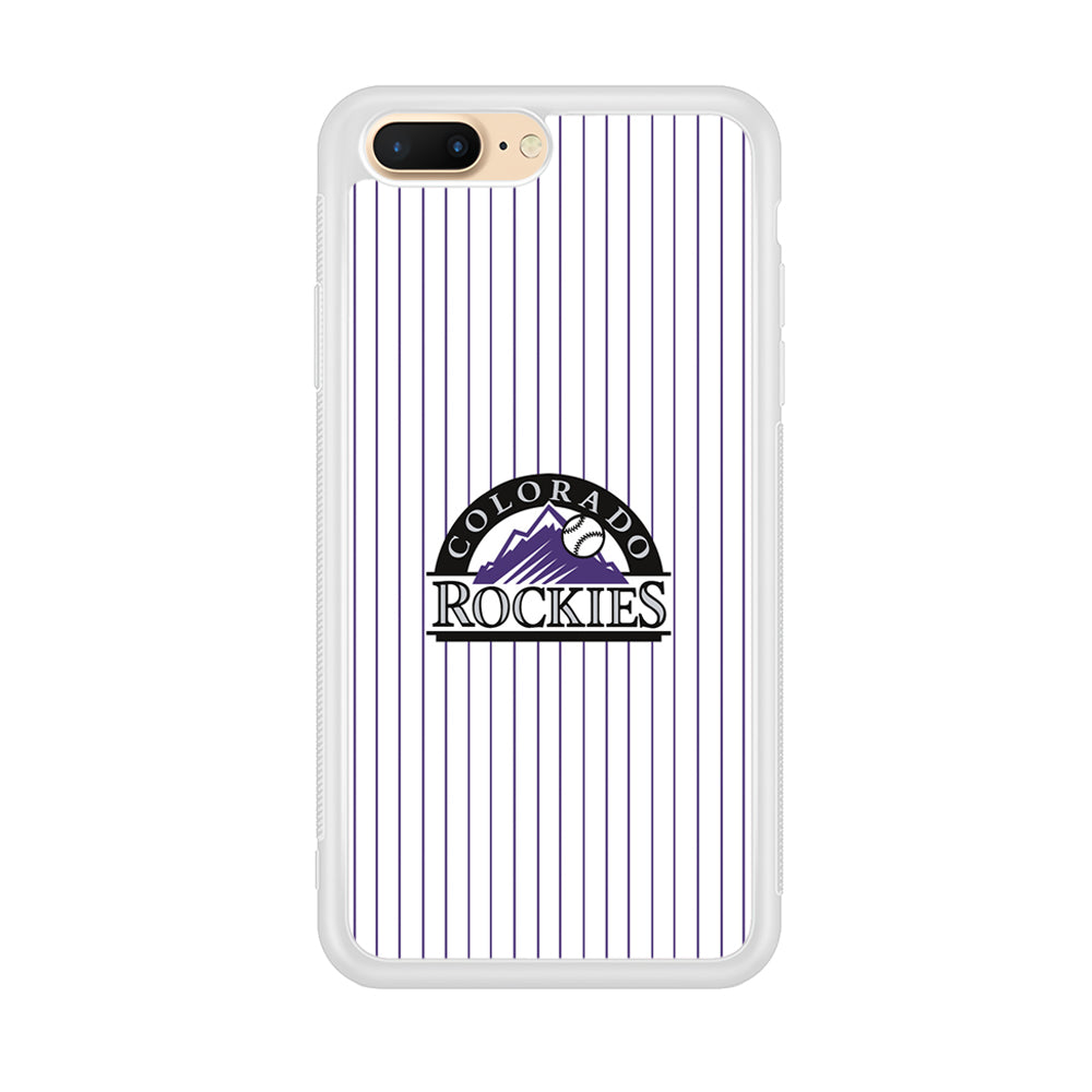 Baseball Colorado Rockies MLB 002 iPhone 8 Plus Case-Phone Case-Rubber White (2D Case)-Altracase