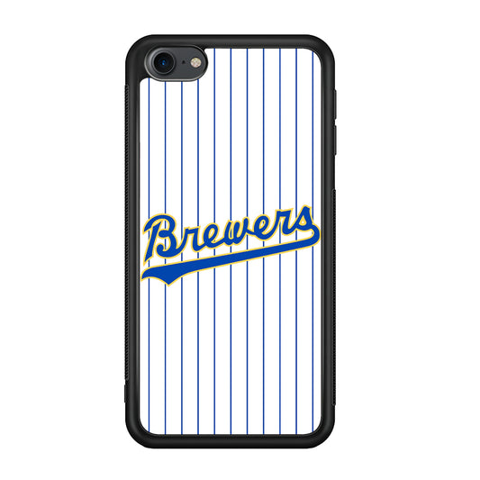 Baseball Milwaukee Brewers MLB 002 iPod Touch 6 Case-Phone Case-Rubber White (2D Case)-Altracase