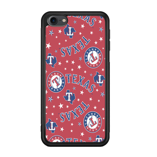 Baseball Texas Rangers MLB 001 iPod Touch 6 Case-Phone Case-Rubber White (2D Case)-Altracase
