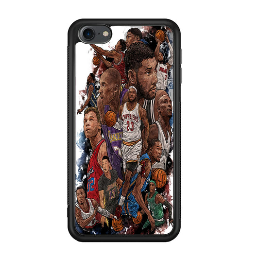 Basketball Players Art iPod Touch 6 Case-Phone Case-Rubber White (2D Case)-Altracase