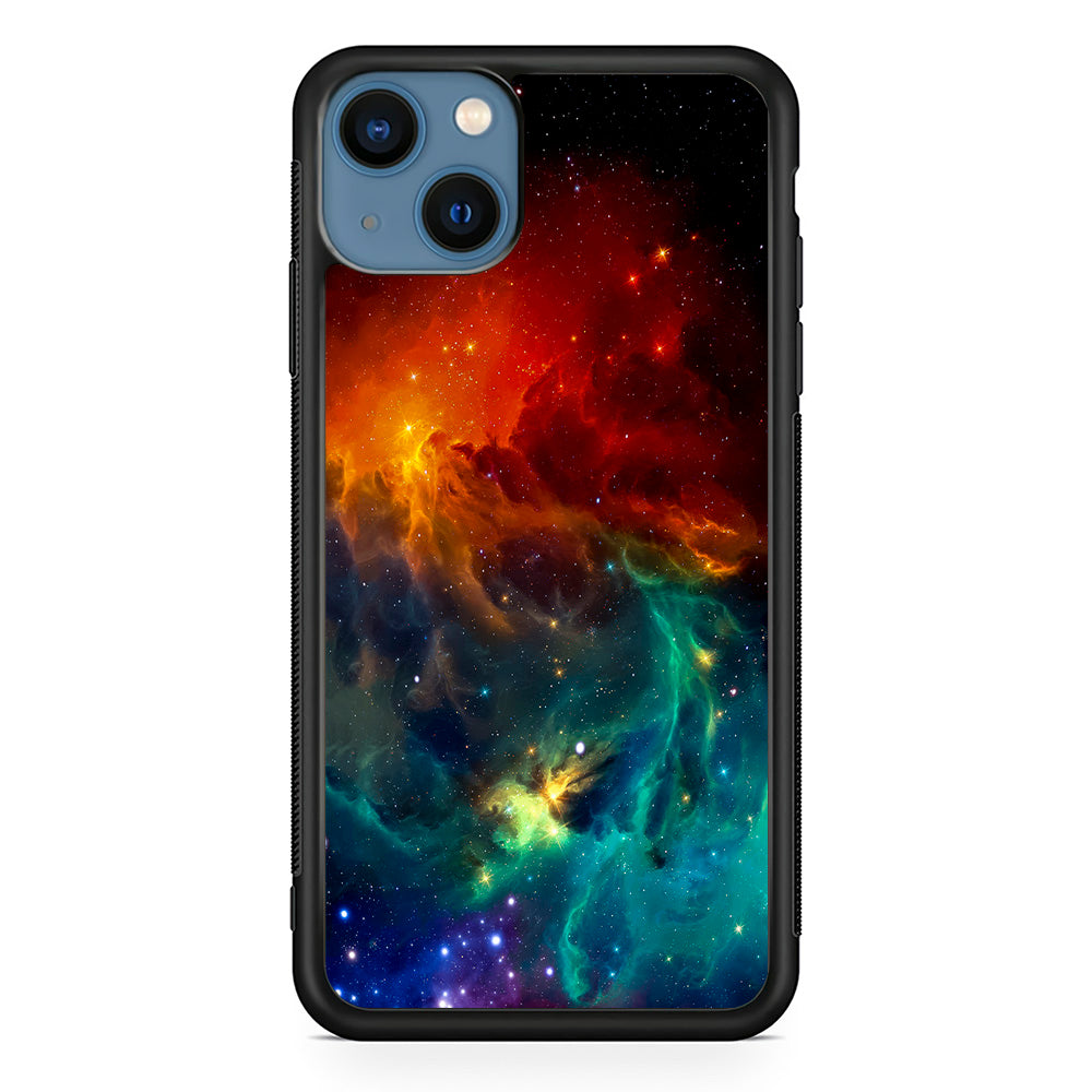 Beautiful Space Colorful 001 iPhone 13 Mini Case-Phone Case-Rubber Black (2D Case)-Altracase