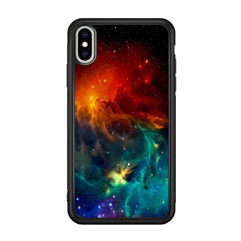 Beautiful Space Colorful 001 iPhone Xs Case-Phone Case-Rubber Black (2D Case)-Altracase