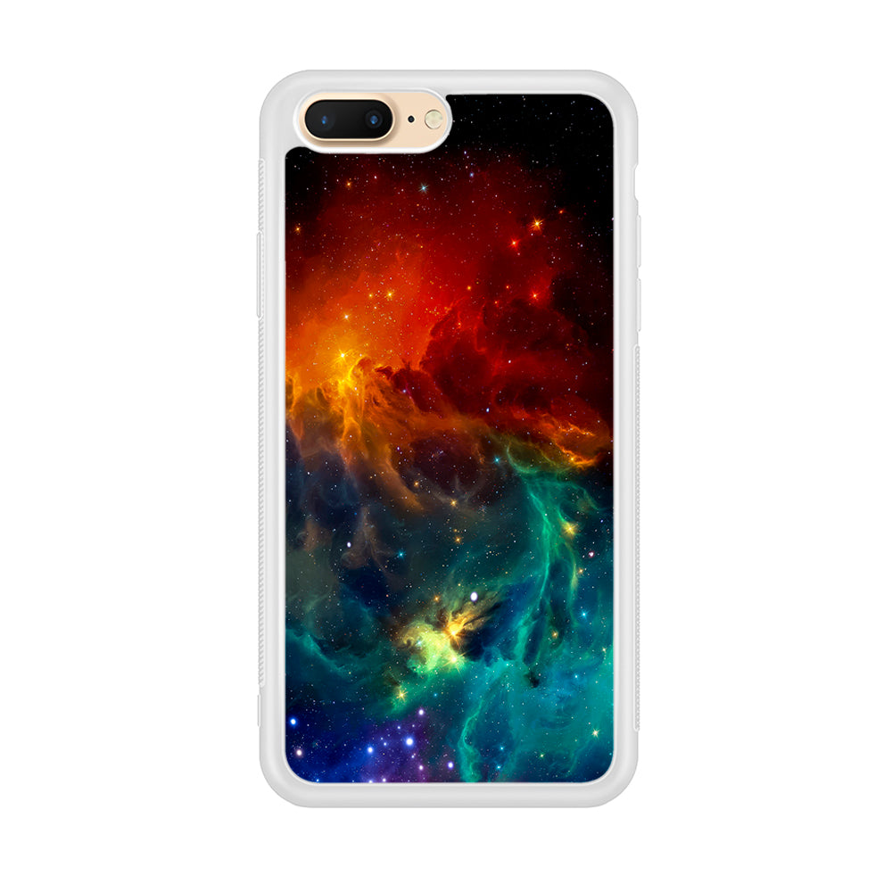 Beautiful Space Colorful 001 iPhone 8 Plus Case-Phone Case-Rubber White (2D Case)-Altracase