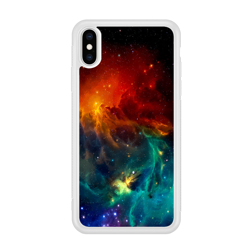 Beautiful Space Colorful 001 iPhone Xs Case-Phone Case-Rubber White (2D Case)-Altracase