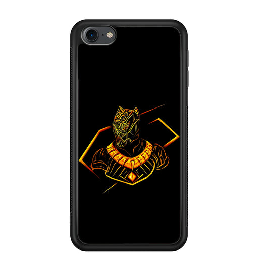 Black Panther Golden Art iPod Touch 6 Case-Phone Case-Rubber White (2D Case)-Altracase