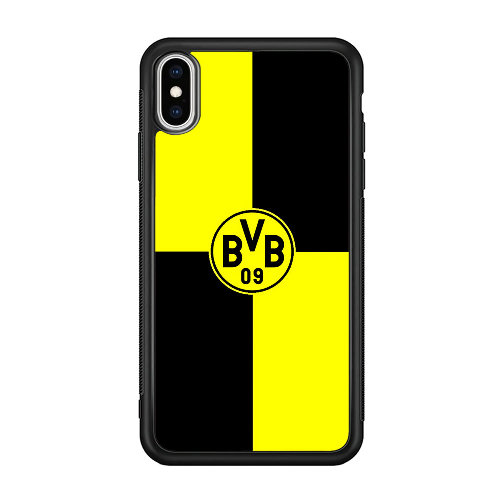 Borussia Dortmund Logo Club iPhone Xs Case-Phone Case-Rubber Black (2D Case)-Altracase