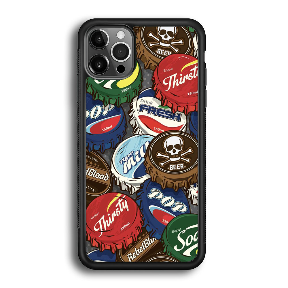 Bottle Cap Doodle iPhone 12 Pro Case