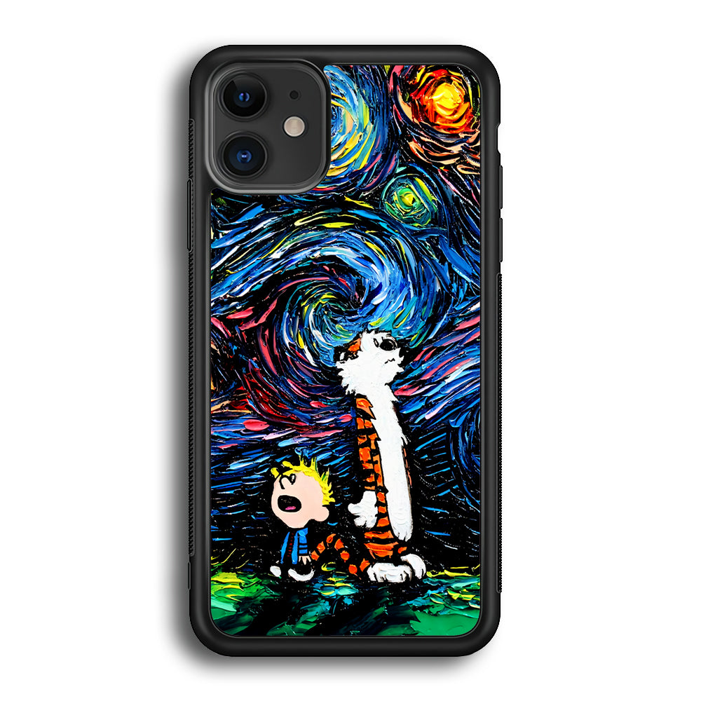 Calvin and Hobbes Starry Night iPhone 12 Case