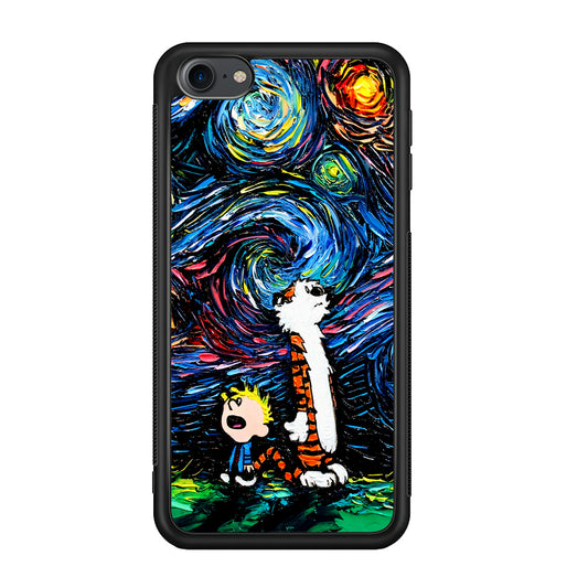 Calvin and Hobbes Starry Nigh iPod Touch 6 Case-Phone Case-Rubber White (2D Case)-Altracase