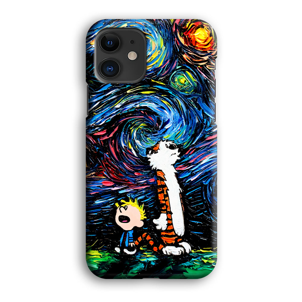 Calvin and Hobbes Starry Night iPhone 12 Case