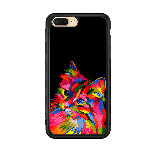 Cat Colorful Art Painting iPhone 8 Plus Case-Phone Case-Rubber Black (2D Case)-Altracase
