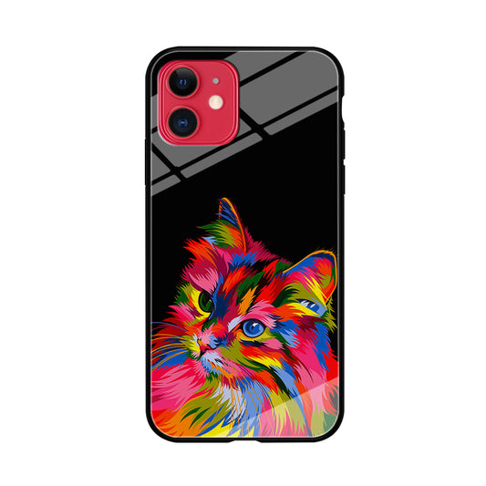 Cat Colorful Art Painting iPhone 11 Case-Phone Case-Tempered Glass Case-Altracase