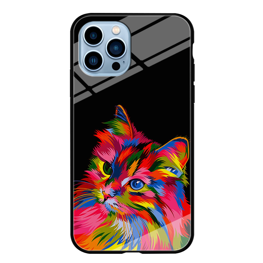 Cat Colorful Art Painting iPhone 15 Pro Case-Phone Case-Tempered Glass Case-Altracase