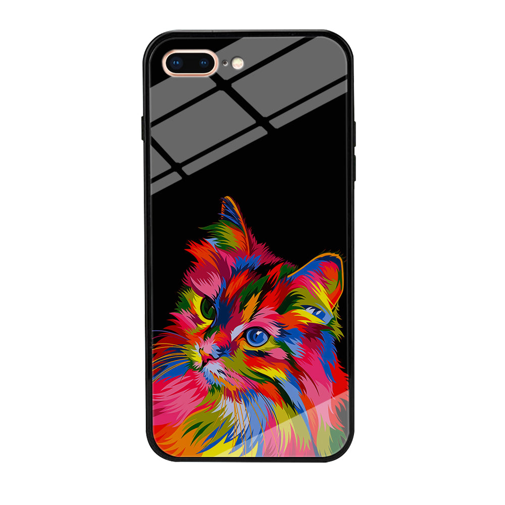 Cat Colorful Art Painting iPhone 8 Plus Case-Phone Case-Tempered Glass Case-Altracase