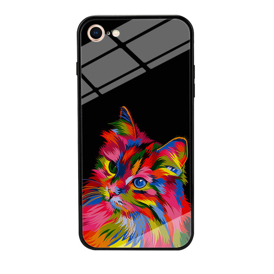 Cat Colorful Art Painting iPhone SE 2020 Case