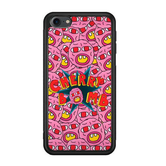 Cherry Bomb Face Sticker iPod Touch 6 Case-Phone Case-Rubber White (2D Case)-Altracase