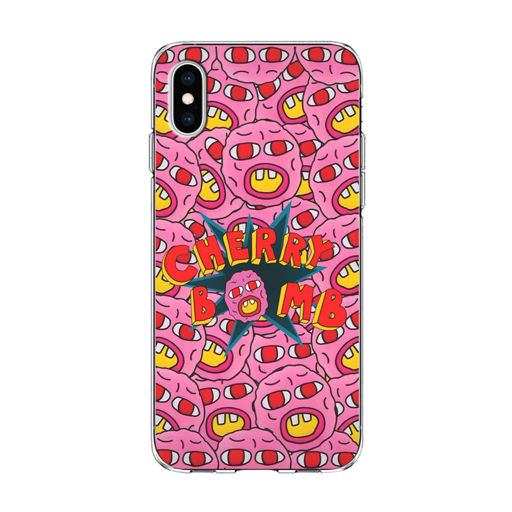 Cherry Bomb Face Sticker iPhone X Case