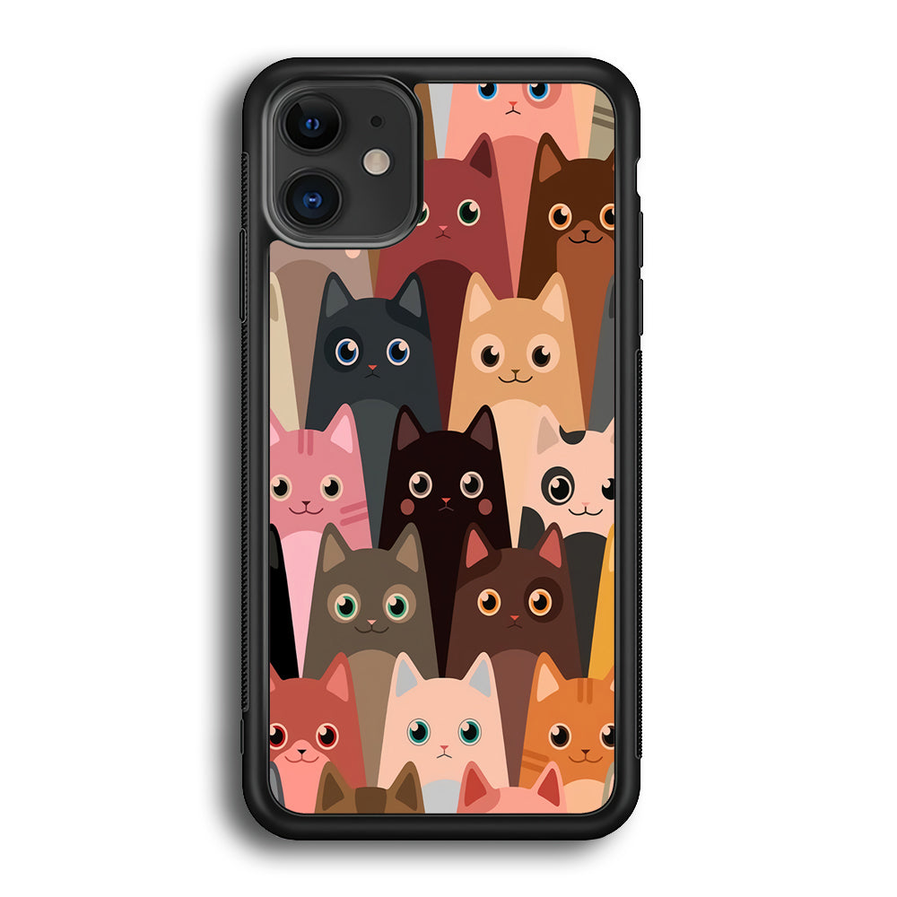 Cute Cat Doodle iPhone 12 Case