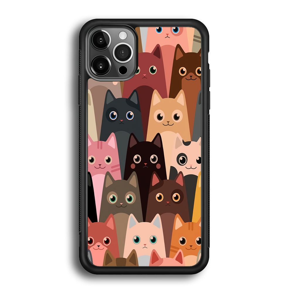 Cute Cat Doodle iPhone 12 Pro Case