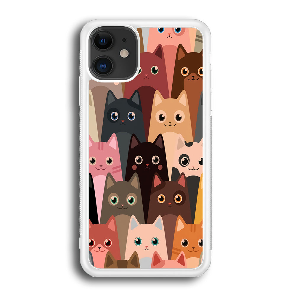 Cute Cat Doodle iPhone 12 Case