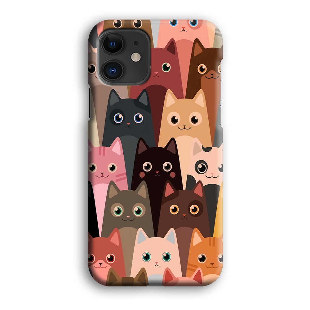 Cute Cat Doodle iPhone 12 Mini Case