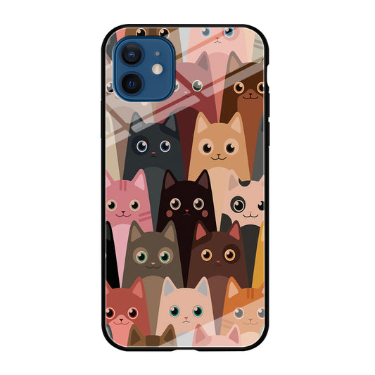 Cute Cat Doodle iPhone 12 Mini Case