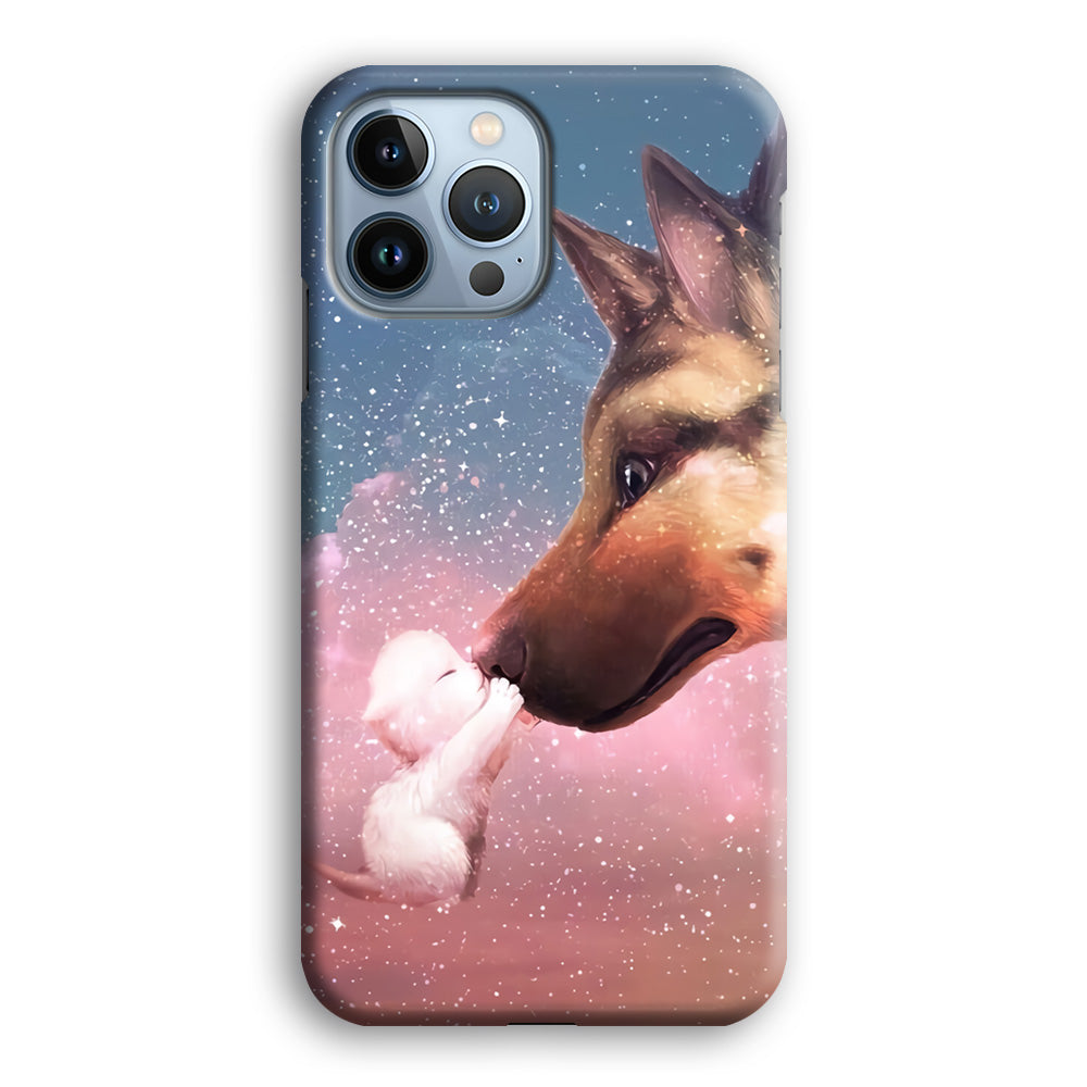 Cute Cat Kiss Dog iPhone 13 Pro Max Case