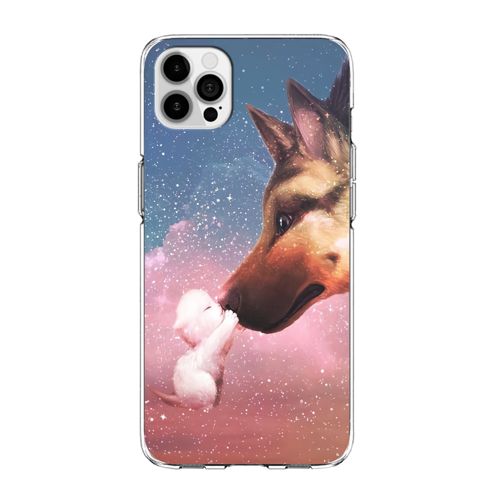 Cute Cat Kiss Dog iPhone 13 Pro Max Case