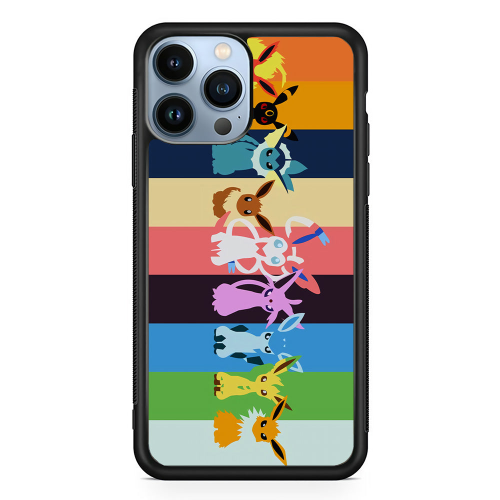 Cute Pokemon Evolutions iPhone 15 Pro Case-Phone Case-Rubber Black (2D Case)-Altracase
