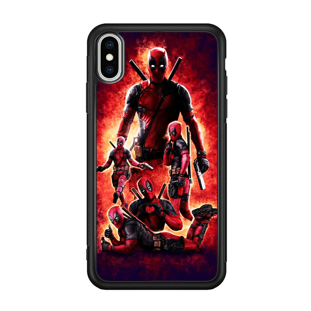 Deadpool On Fire iPhone Xs Case