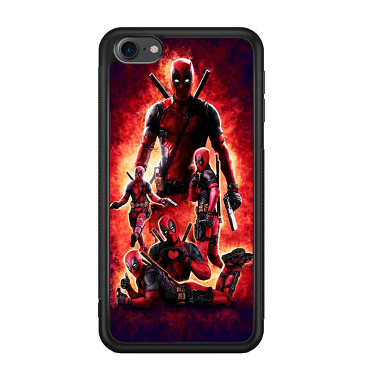 Deadpool On Fire iPod Touch 6 Case-Phone Case-Rubber White (2D Case)-Altracase