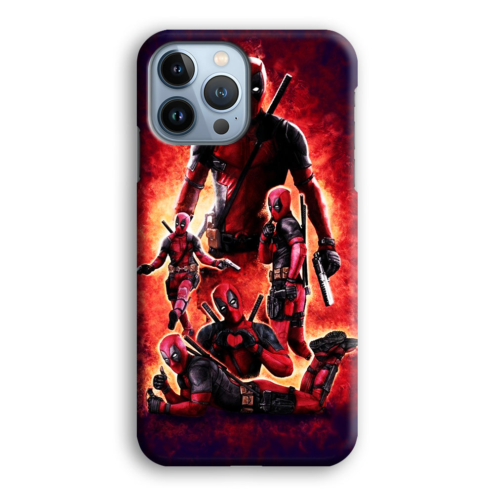 Deadpool On Fire iPhone 13 Pro Case