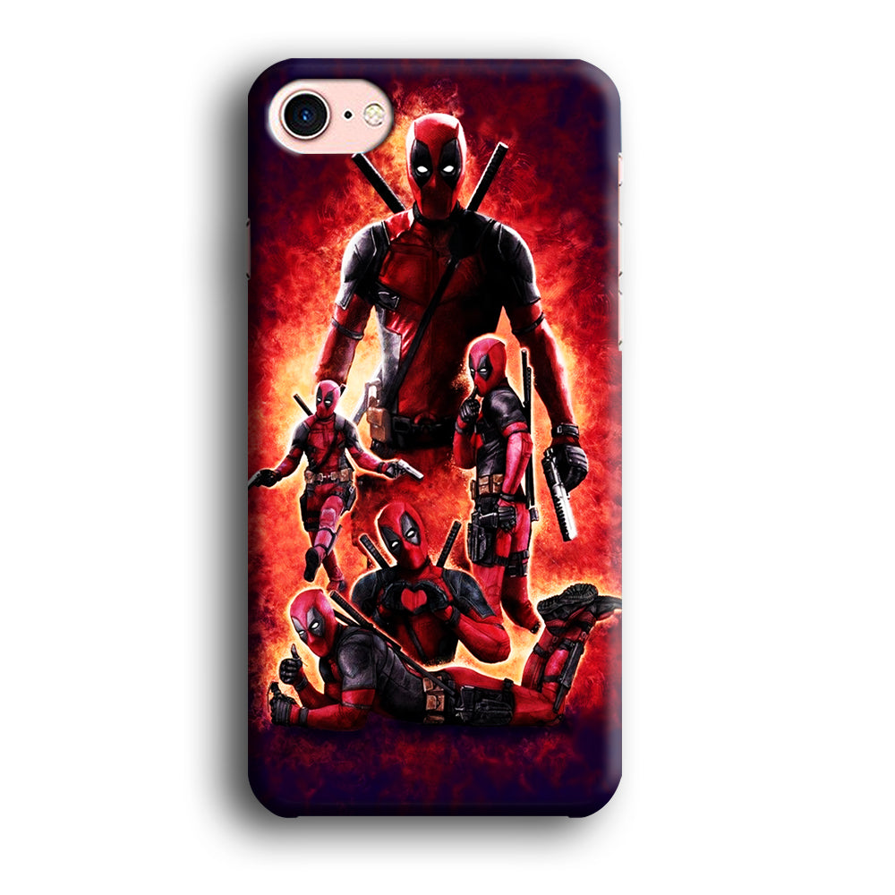 Deadpool On Fire iPhone 7 Case