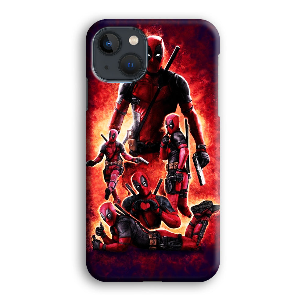 Deadpool On Fire iPhone 13 Mini Case-Phone Case-3D Case-Altracase
