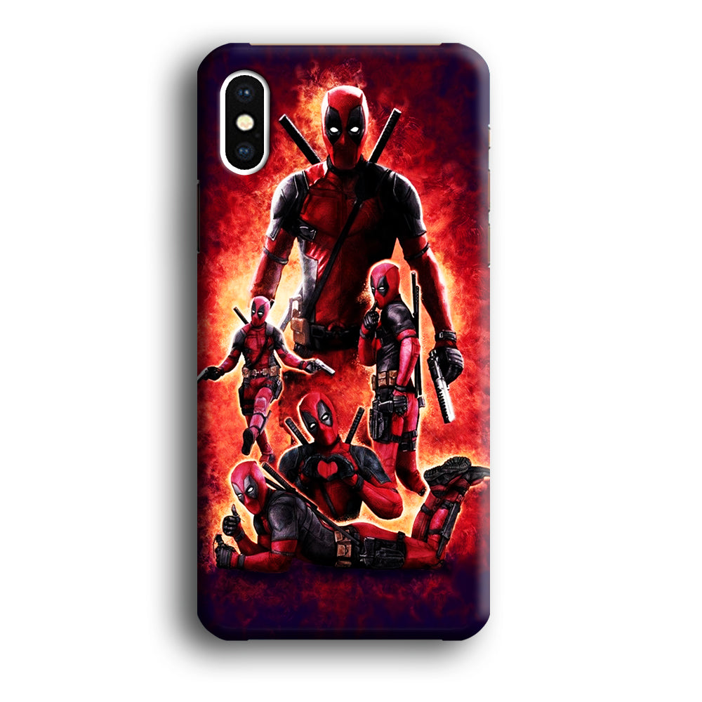 Deadpool On Fire iPhone Xs Case